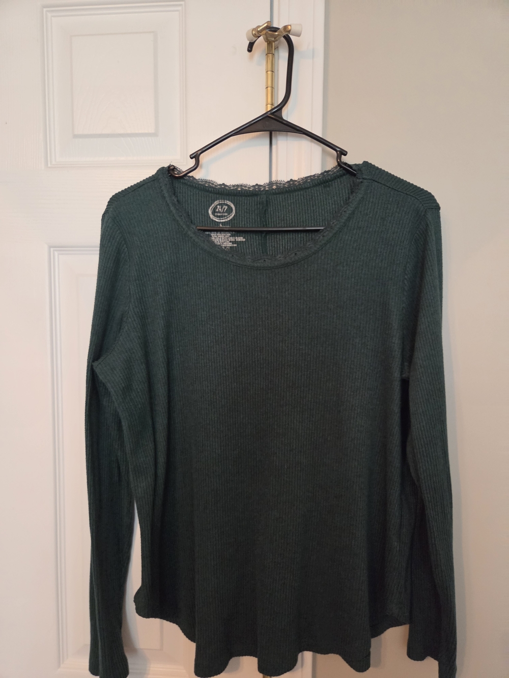 Maurices Women's Ribbed Long Sleeve Top in Forest Green